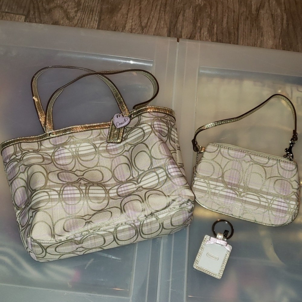 Matching Coach Purse, Wristlet, and Picture Frame